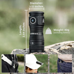 Sofirn SC13 aluminum alloy body and optical lens detail