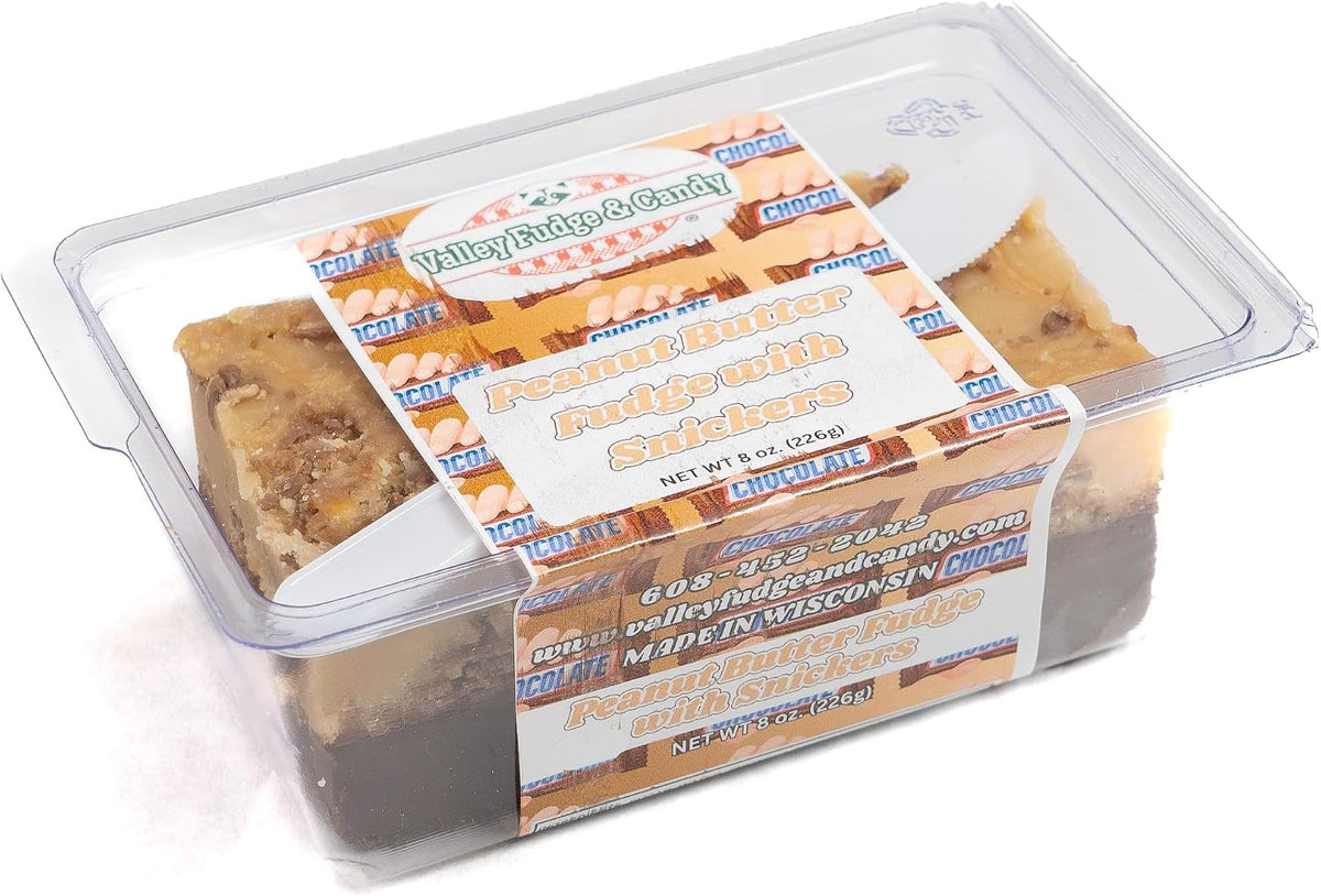Gourmet chocolate peanut caramel artisan fudge showing real butter texture