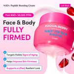 EQQUALBERRY NAD+ Peptide Boosting Cream texture and lightweight cream swatch