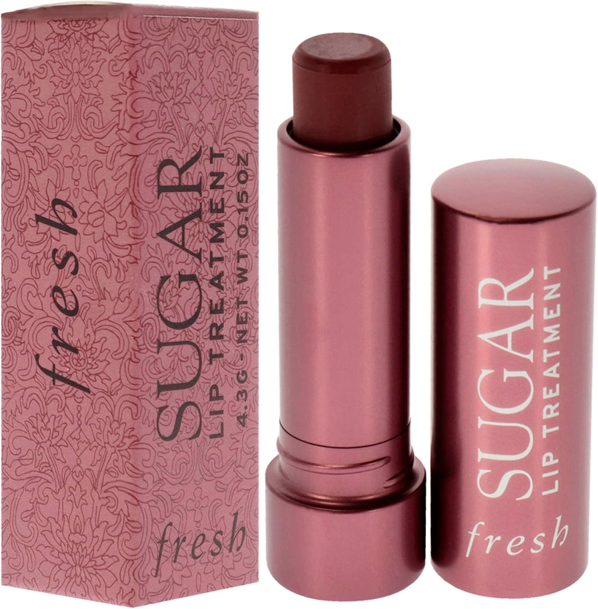 Fresh Sugar Lip Treatment texture and sheer mauve swatch