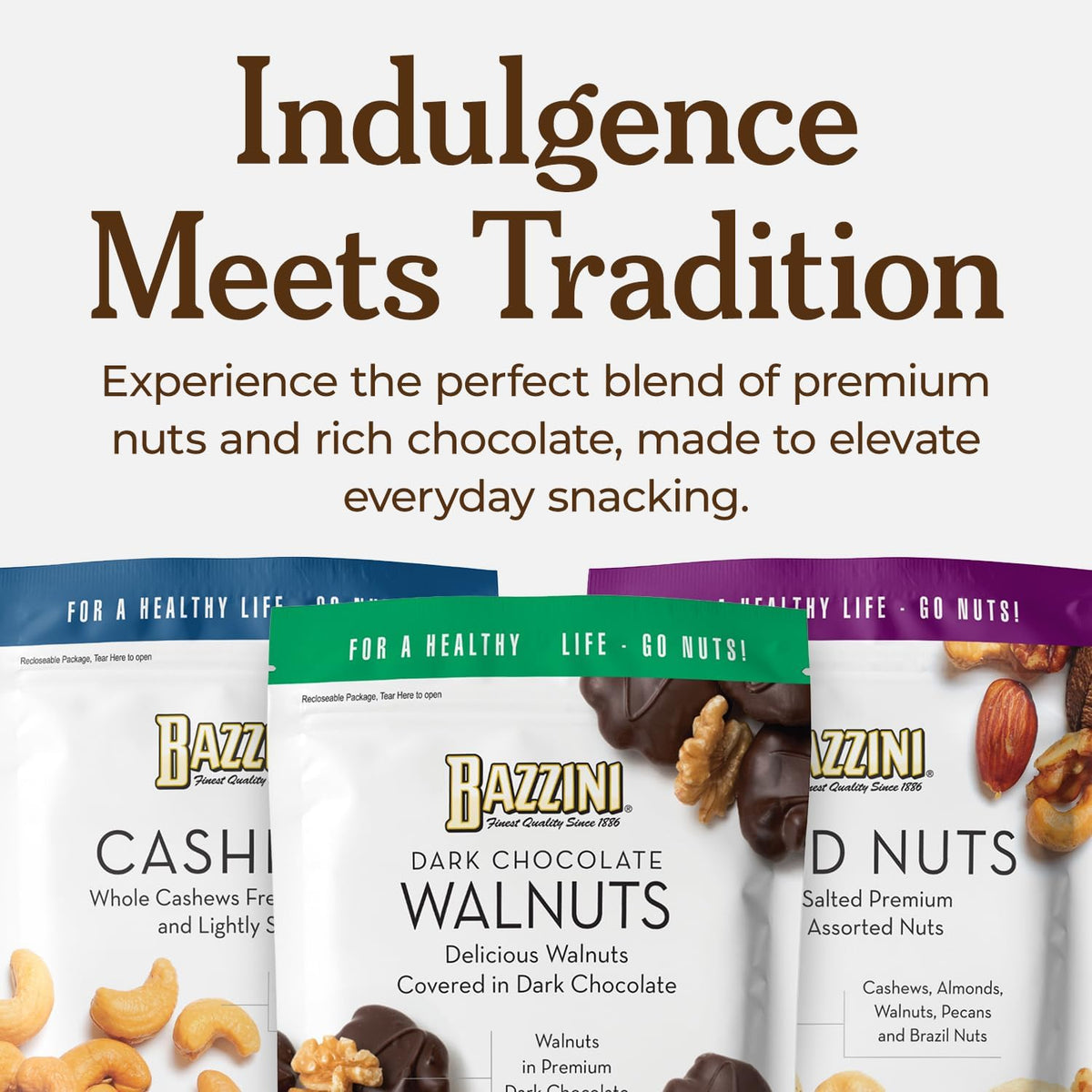 Bazzini chocolate covered pecans imported nut snack bag close up