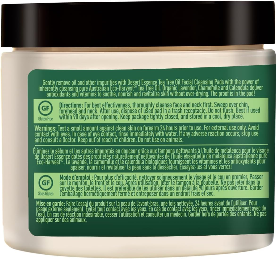 Desert Essence cleansing pads texture close up