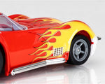 AFX Racemasters Corvette close-up of custom wildfire flames