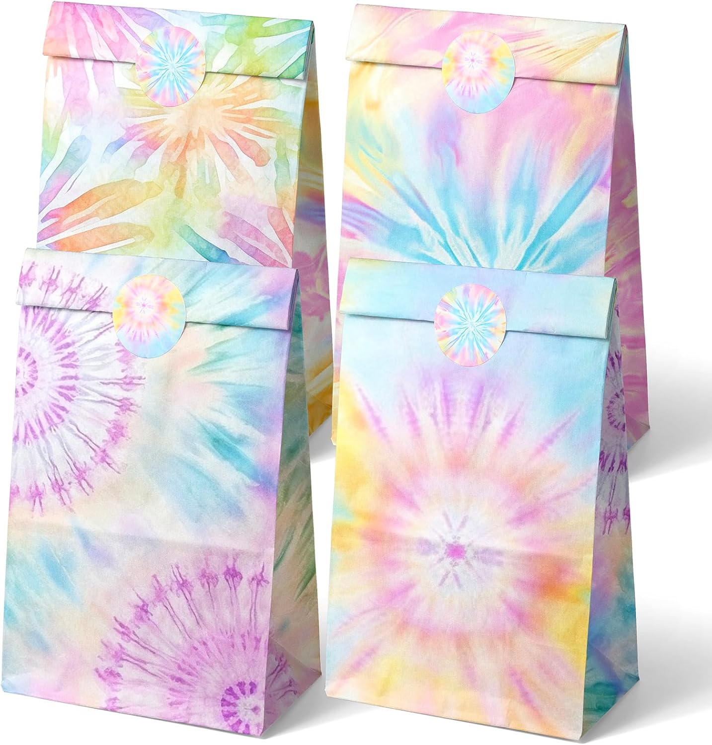 Outego tie dye party favor bags front view