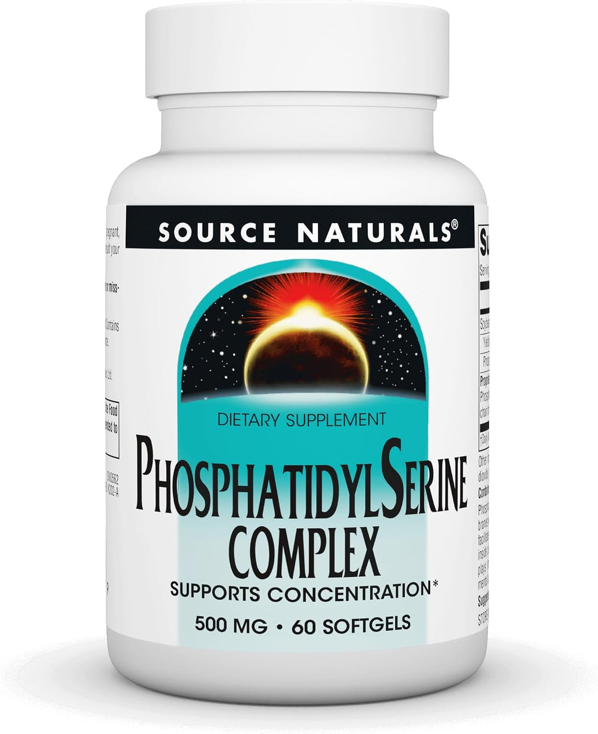 Source Naturals Phosphatidyl Serine Complex 500mg front view bottle packaging
