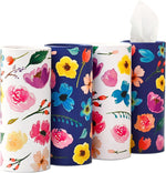 Winoo Design small car tissues holder four pack canisters standing upright showing floral patterns