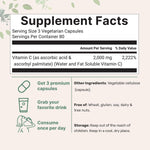 Micro Ingredients vitamin c supplement bottle back nutritional label