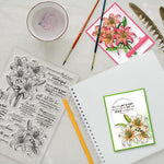 GLOBLELAND transparent stamps close-up of lily floral motifs