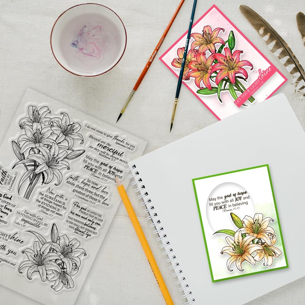 GLOBLELAND transparent stamps close-up of lily floral motifs