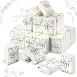 Sinmoe wedding facial tissues front view showing elegant eucalyptus happy tears design.