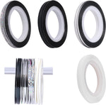 Beuniar glitter nail art striping tape twenty count pack front view showcasing metallic rolls