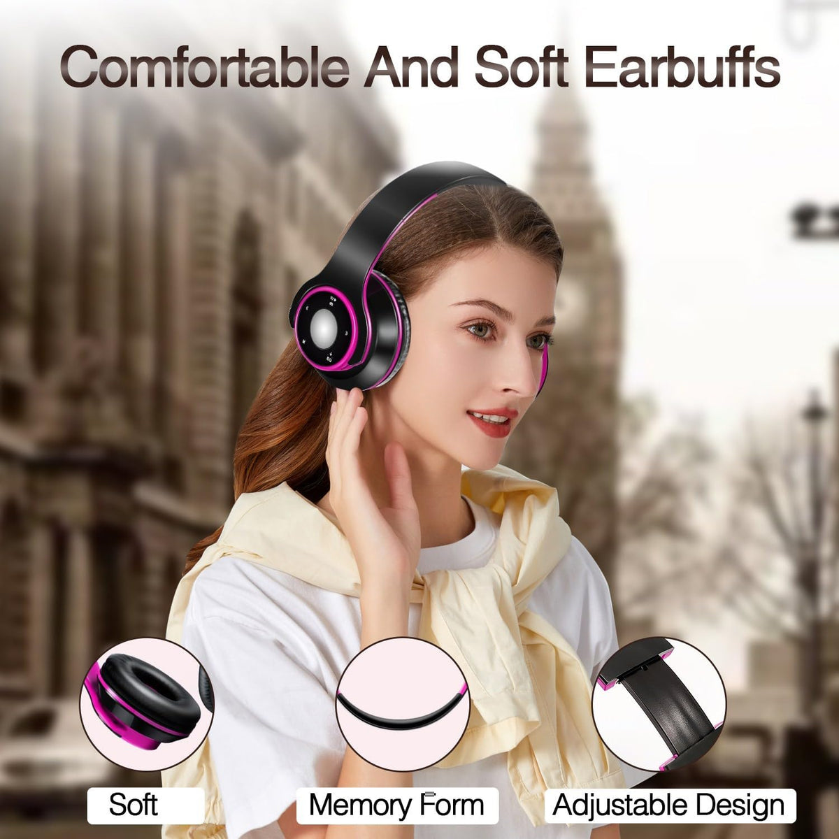 Great Sage wireless headphones rose packaging and box display