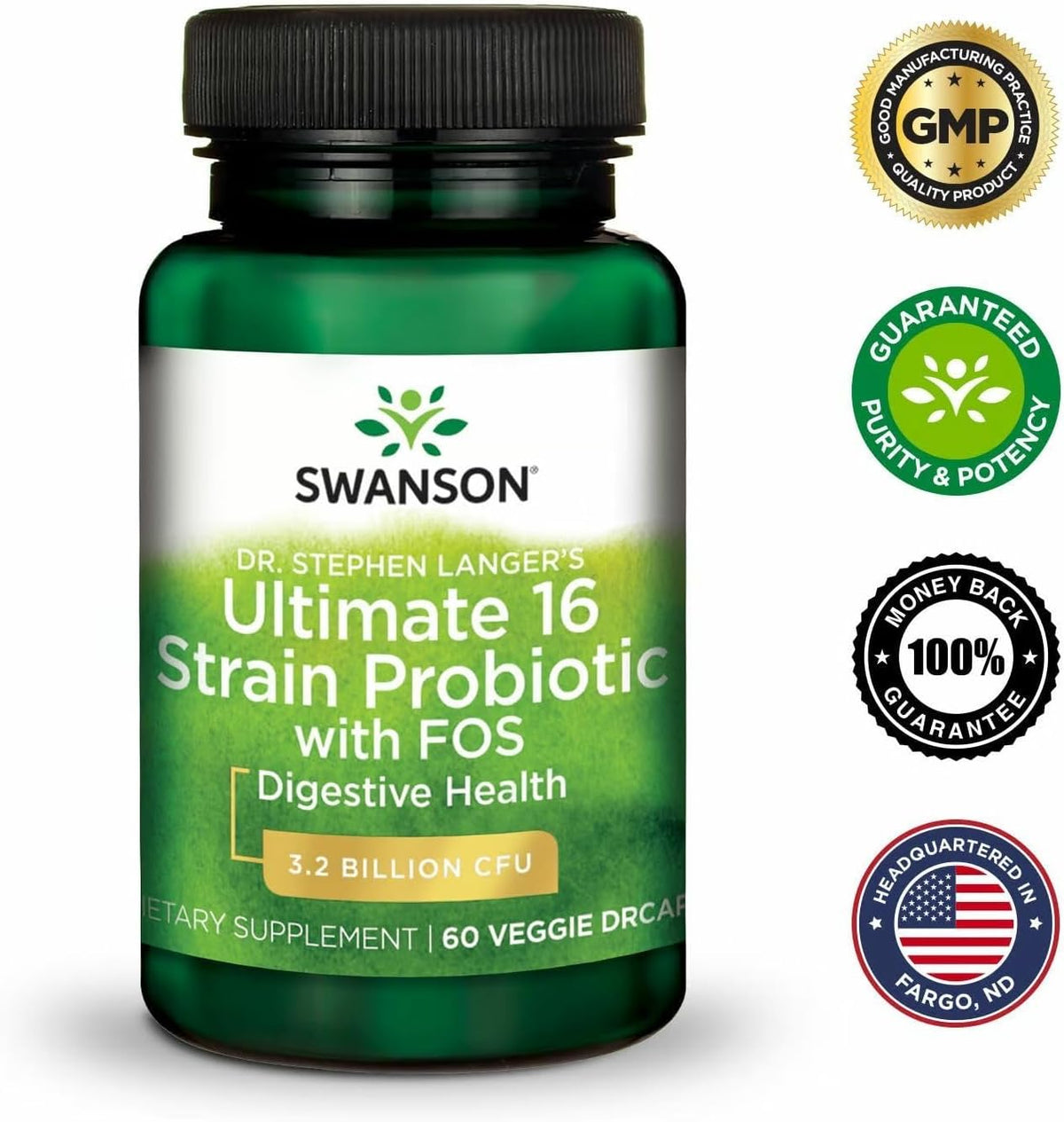 Swanson Dr. Langer's 16-Strain Probiotic with Prebiotic FOS for Gut Health - Image 7