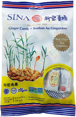 Back label view of Sina Ting Ting Jahe showing clean vegan and non-GMO ingredients