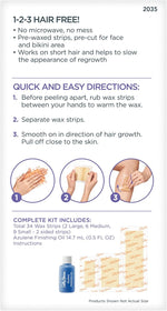 Sally Hansen wax strip kit with finishing oil bottle and instruction guide
