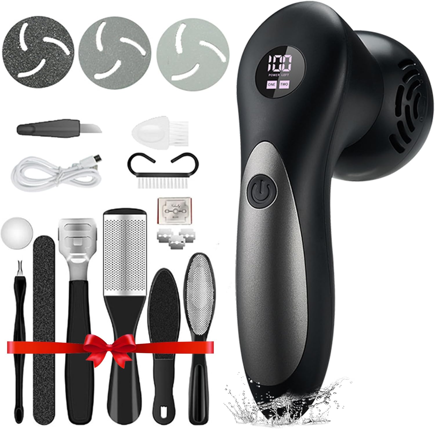 Doeean Electric Feet Foot Callus Remover Equipped with A Vacuum System Foot Scrubber 17 in 1 Professional Foot Care Tool Ipx6 Waterproof Rating for Removing Hard Cracks Dryness and Dead Skin (Black) - Image 1