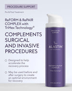 Back label of Alastin Reform And Repair Complex showing usage instructions.