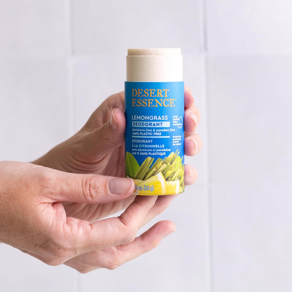 Desert Essence botanical deodorant texture close up