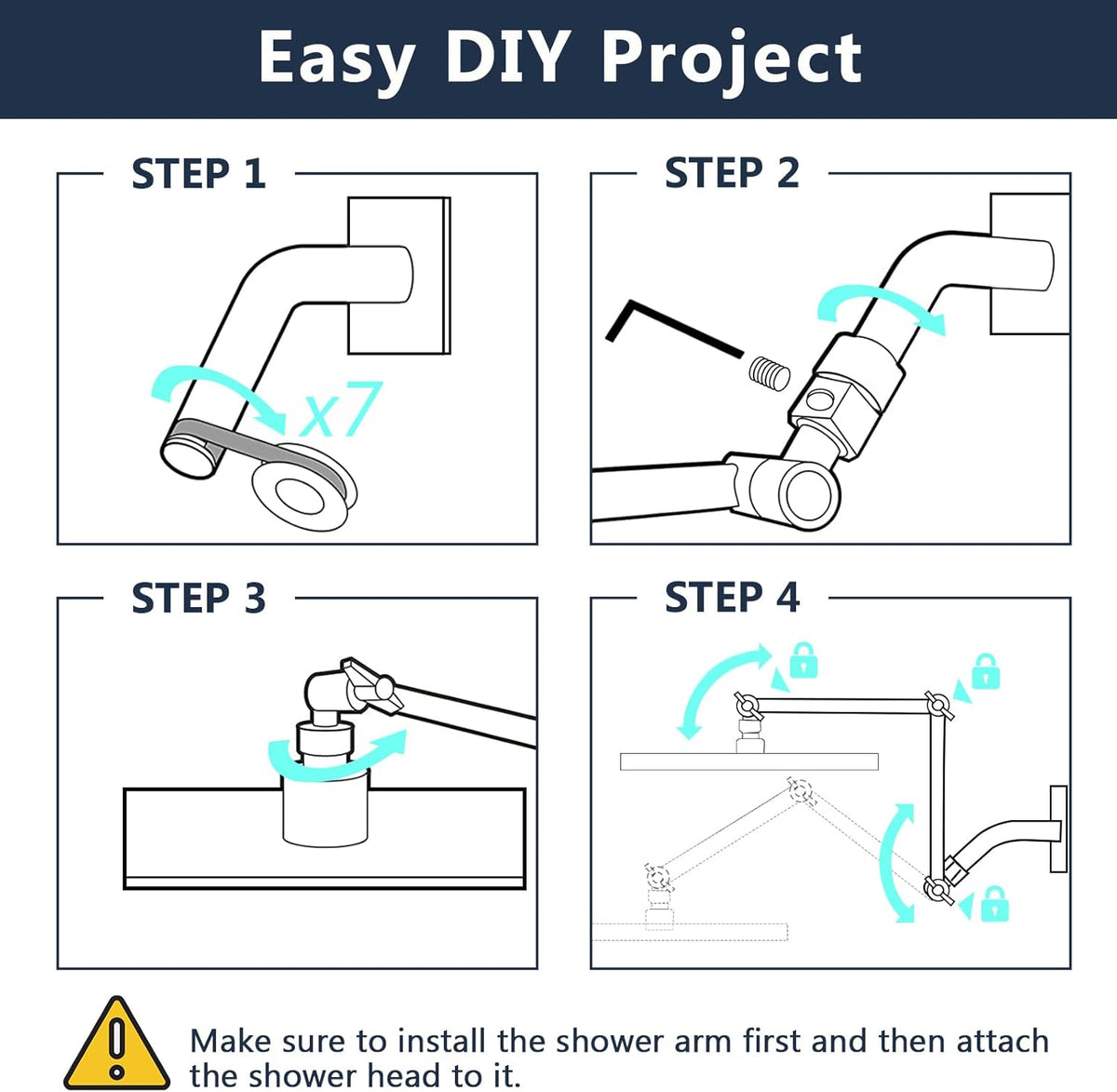 PDPBath Shower Extension Arm, 16" Upgrade Solid Brass Shower Head Extender, Adjustable Height Extended with G1/2 Universal Connection for Rain & Handheld Shower Head - Oil Rubbed Bronze - Image 9