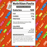 Individually wrapped fruit chews candy assorted flavors spread out
