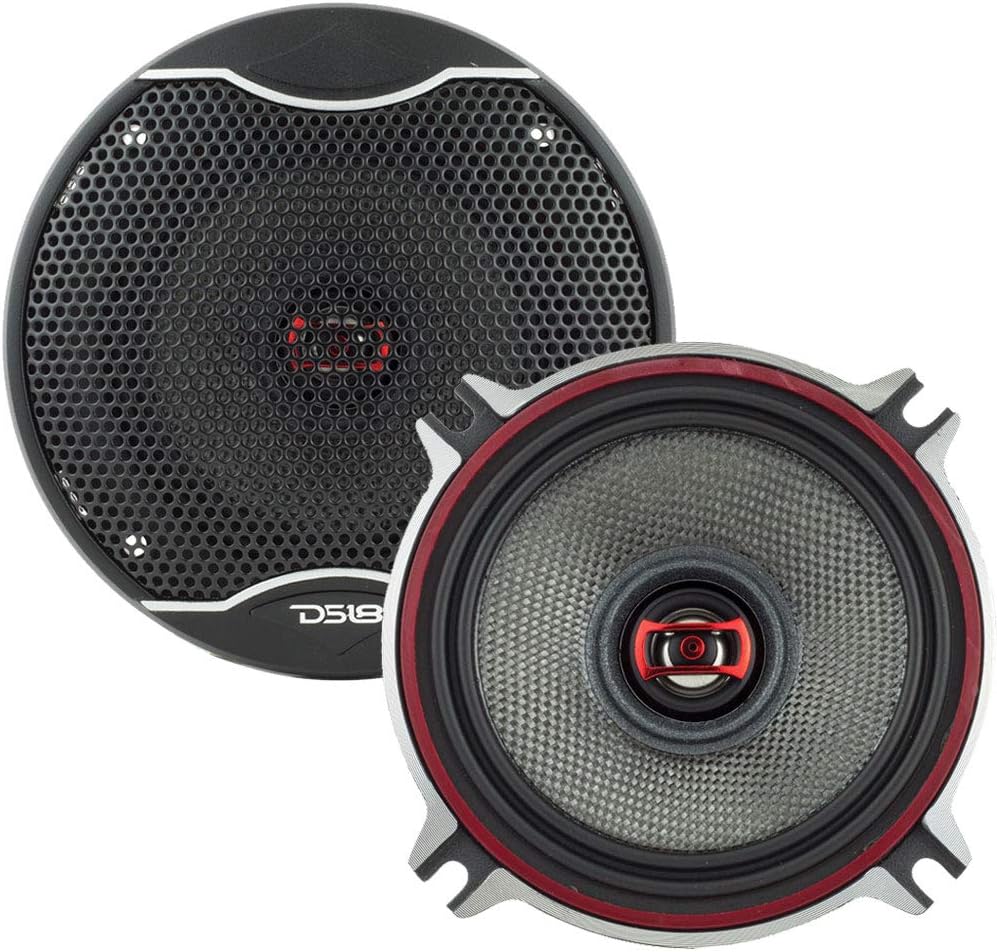 DS18 EXL SQ4 four inch car speaker front view showcasing premium black glass fiber cone.