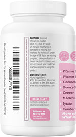 Micro Ingredients comprehensive wellness formula bottle back view with certification icons