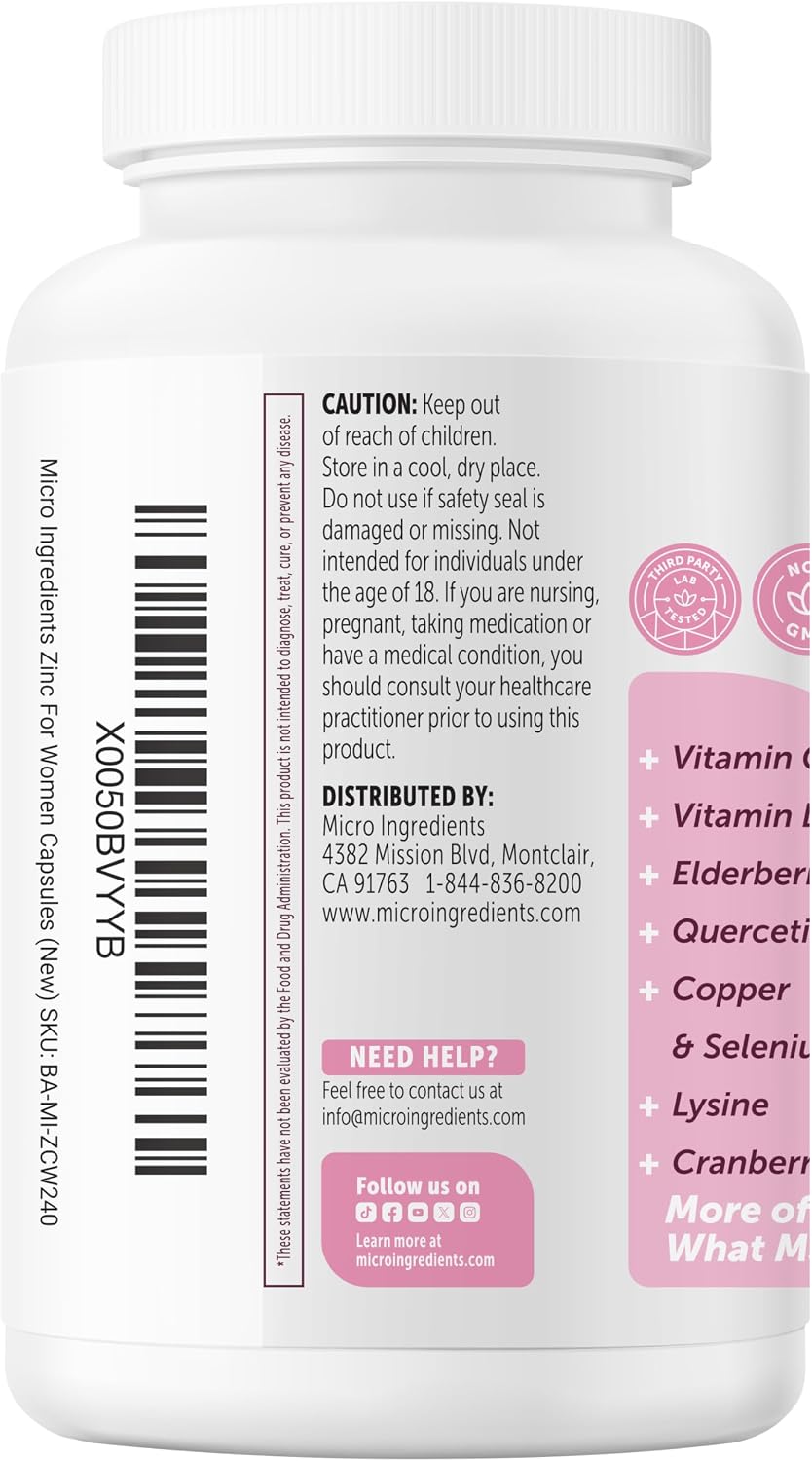 Micro Ingredients comprehensive wellness formula bottle back view with certification icons