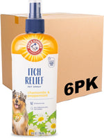 Sulfate free and paraben free dog itch spray application view.