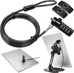 AboveTEK iPad Lock Security Cable kit front view displaying the six-foot steel cable and four-digit combination lock.