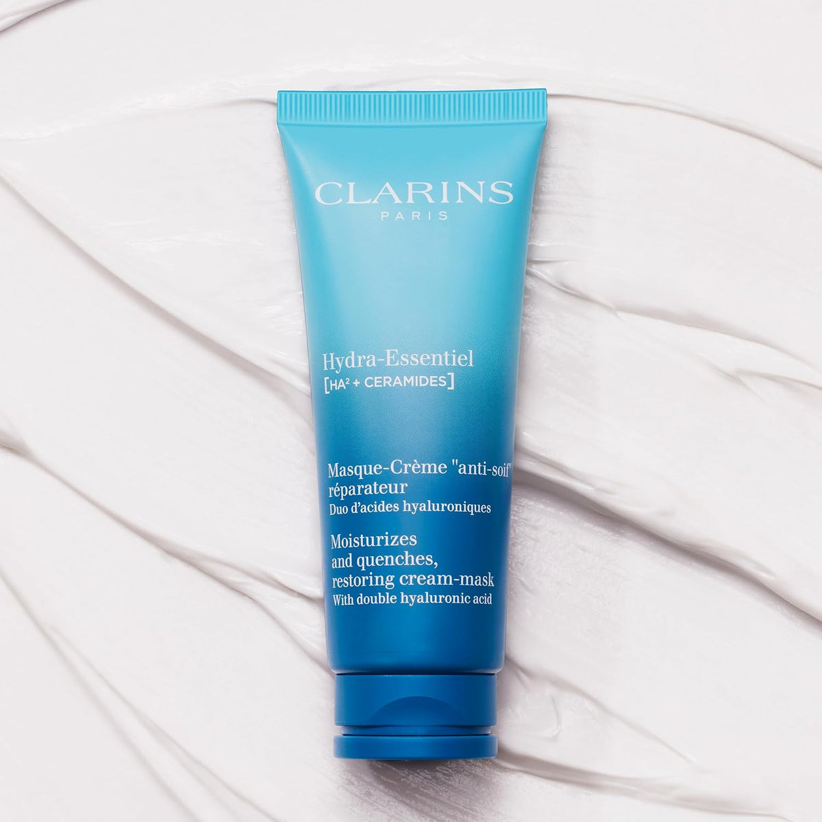 Clarins skincare product cap detail and nozzle close up