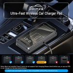 POLMXS 15W fast wireless phone charger showing textured non-slip surface