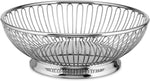 Side profile of the Alessi silver wire fruit basket
