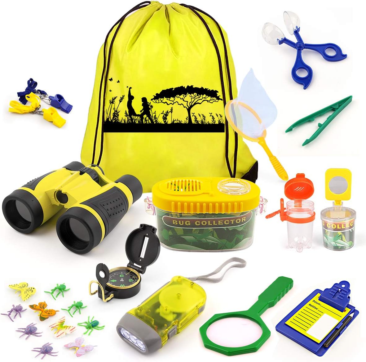 Kaqinu 24 Piece Kids Explorer Kit and Bug Catcher Set front view