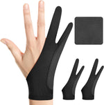 Kortimu digital drawing glove front view showing two finger black artist glove design