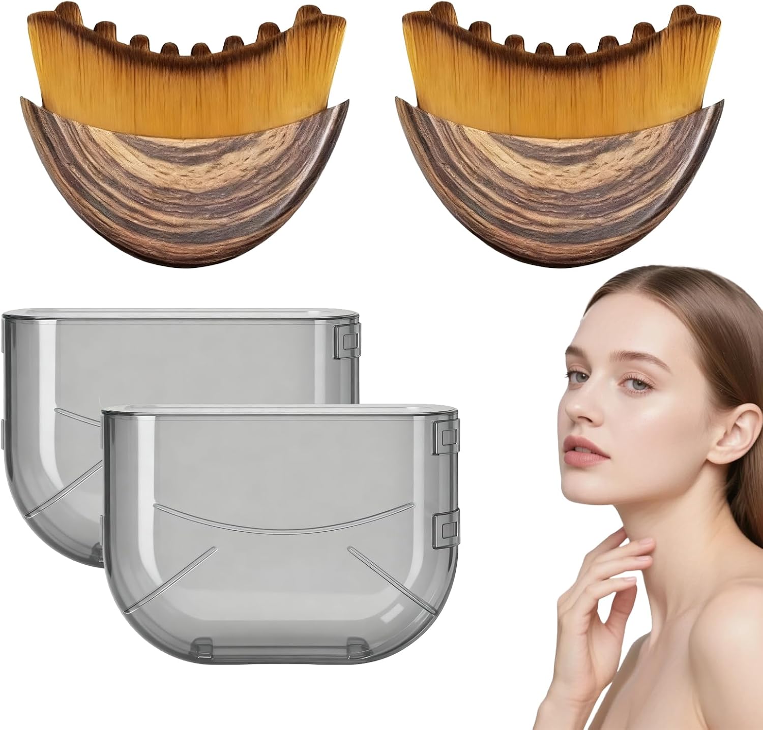 FIYY6VC Lymphatic Contour Face Brush front view showing ergonomic sculpting tool for facial drainage.
