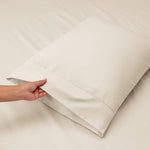 Nestl bed sheet set pillowcases and flat sheet display
