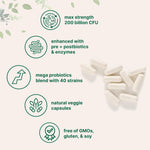 Mega Probiotics 120 vegetarian capsules container side view