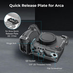 Accessory mounting points with cold shoe and ARRI locating holes