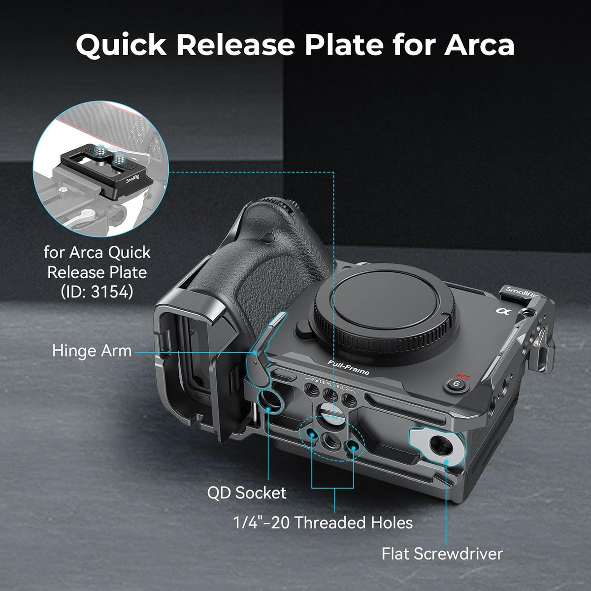 Accessory mounting points with cold shoe and ARRI locating holes