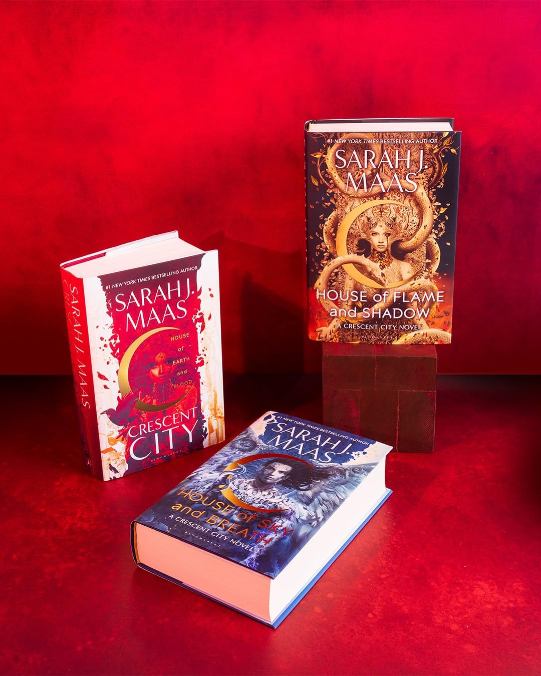 Sarah J Maas Crescent City box set angled display view