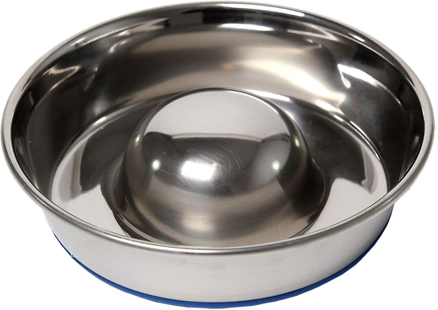 Our Pets DuraPet Slow Feed Stainless Steel Dog Bowl,Small - Image 1