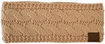 C.C soft stretch cable knit ear warmer headband front view