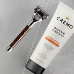 Cremo barber grade shaving cream branding detail