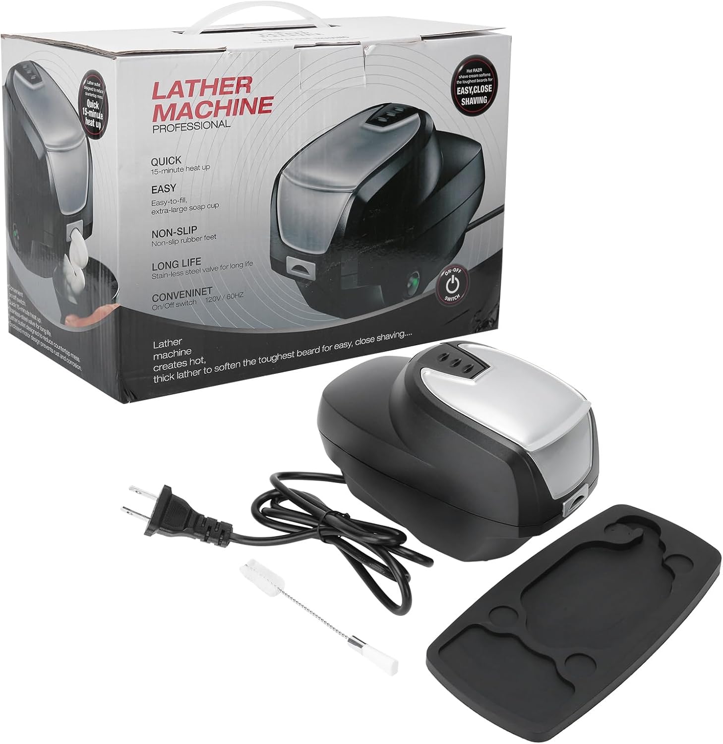 Hot Lather Machine, Lather Time Professional Hot Lather Machine for Shaving Professional Lather Maker for Face Shaving, Household Face Grooming Foaming Machine, Gifts for Men Husband Dad Barber - Image 1