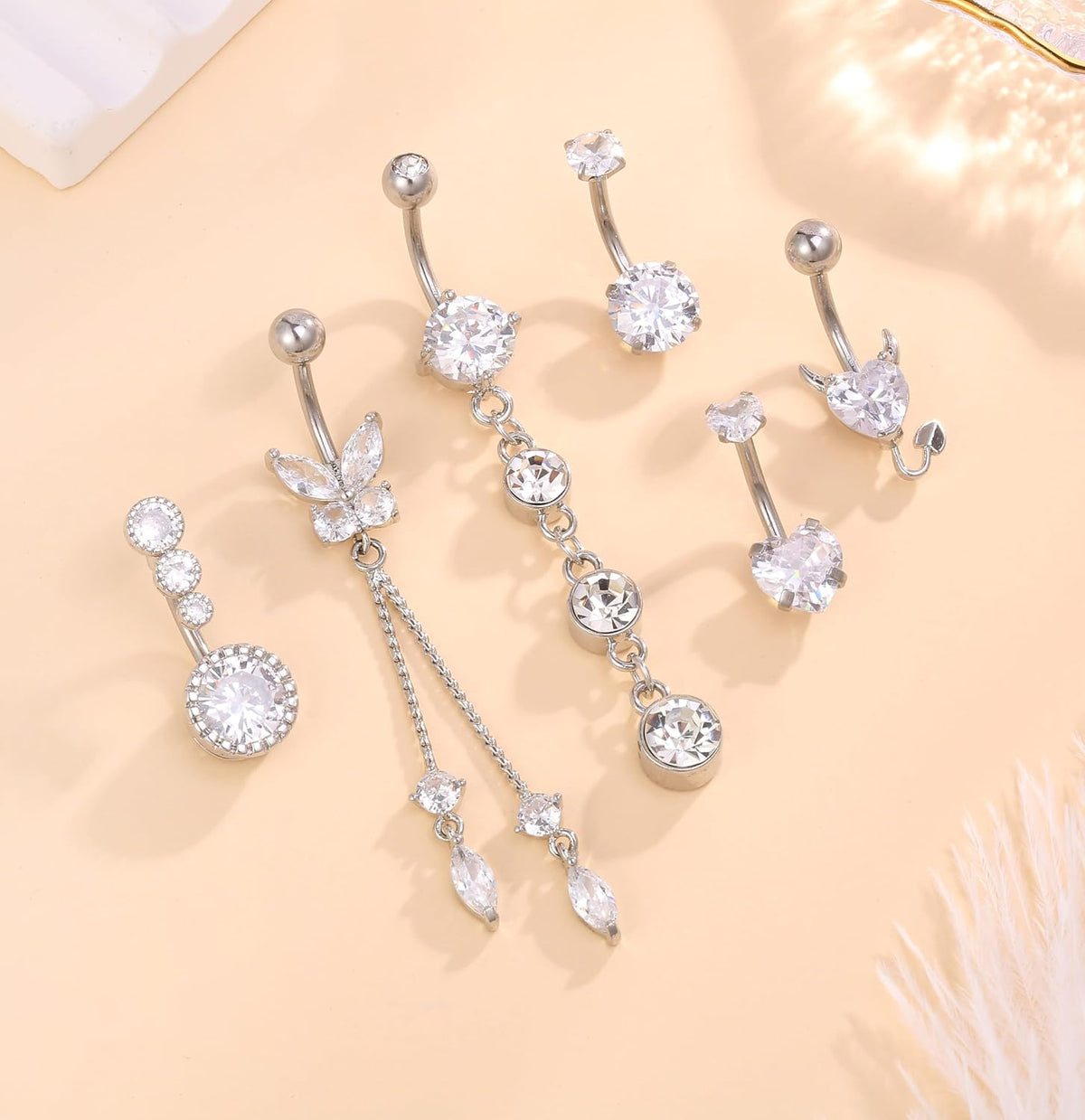 Zankulas brand packaging and belly button ring set details