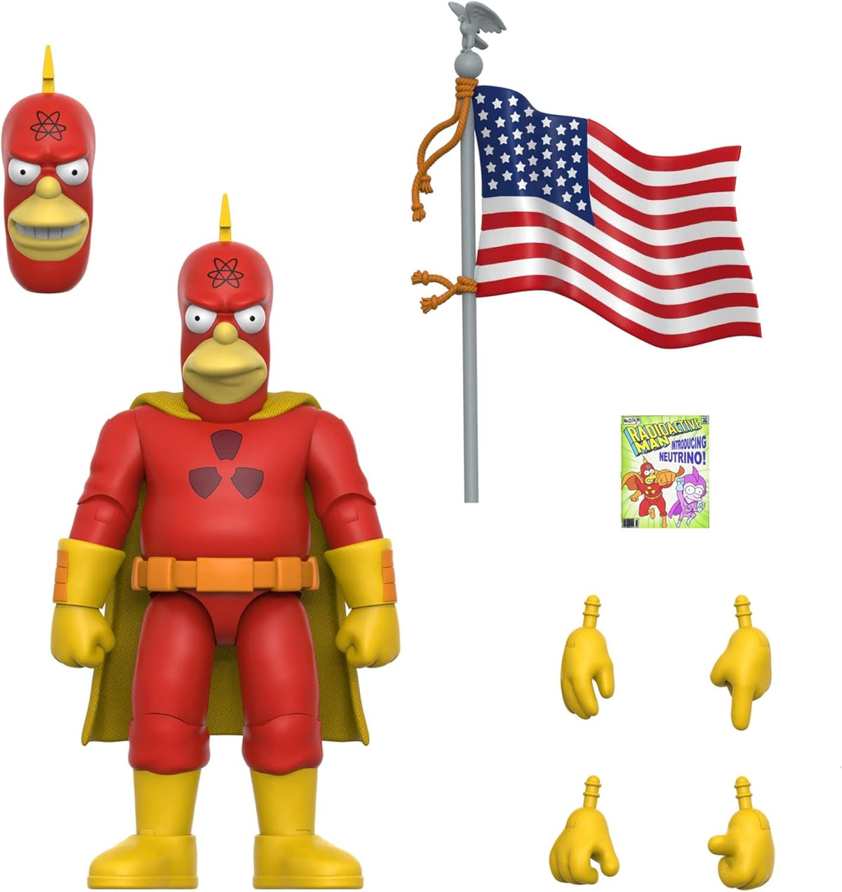Super7 Ultimates The Simpsons Duffman - 7" The Simpsons Action Figure with Accessories Classic TV Show Collectibles and Retro Toys | The Simpsons 7 Inch Action Figure Ultimates Wave 2 - Duffman - Image 10