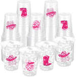 Ertyjikg pink cowgirl disco party cups front view
