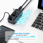 RSHTECH 4 port USB hub connected with 2-in-1 cable