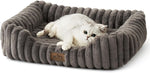 Orthopedic Dog Bed for Small Dogs & Cats - Washable Rectangle Pet Bed with Anti-Slip Bottom, Soft Calming Cat & Puppy Bed for Indoor Pets (25"x21"x6", Cream) - Image 10
