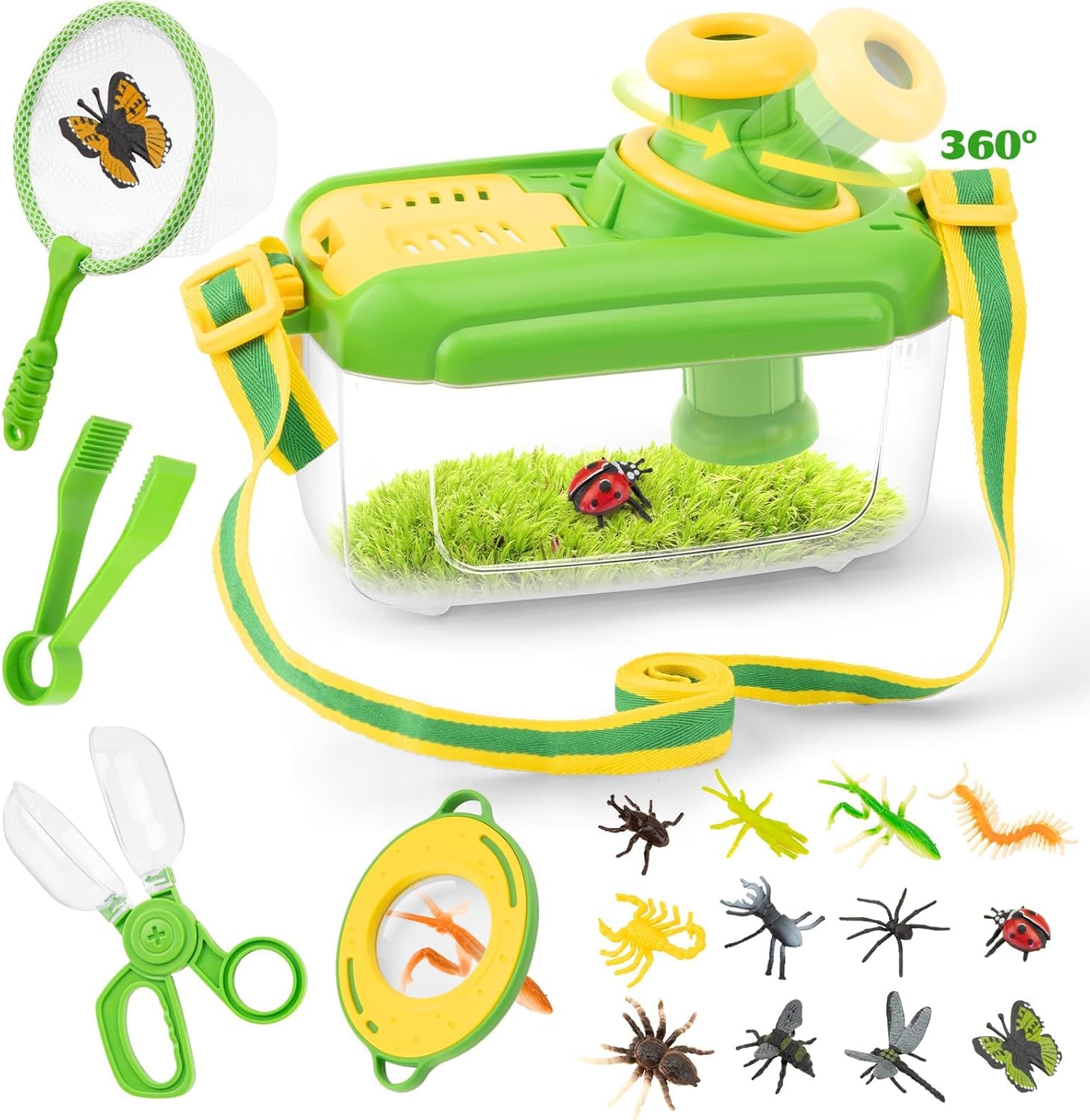 Funsland 17 piece bug catcher kit front view with habitat box